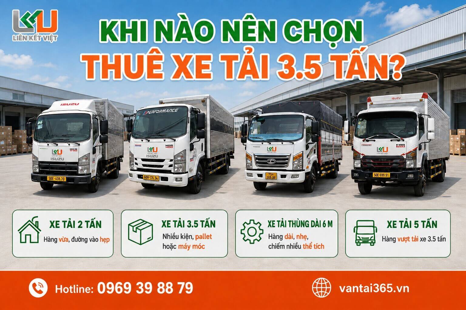 Cách lựa chọn xe tải phù hợp với lô hàng Cách chọn xe tải 3.5 tấn chở hàng dựa trên tải trọng, kích thước và đường vào