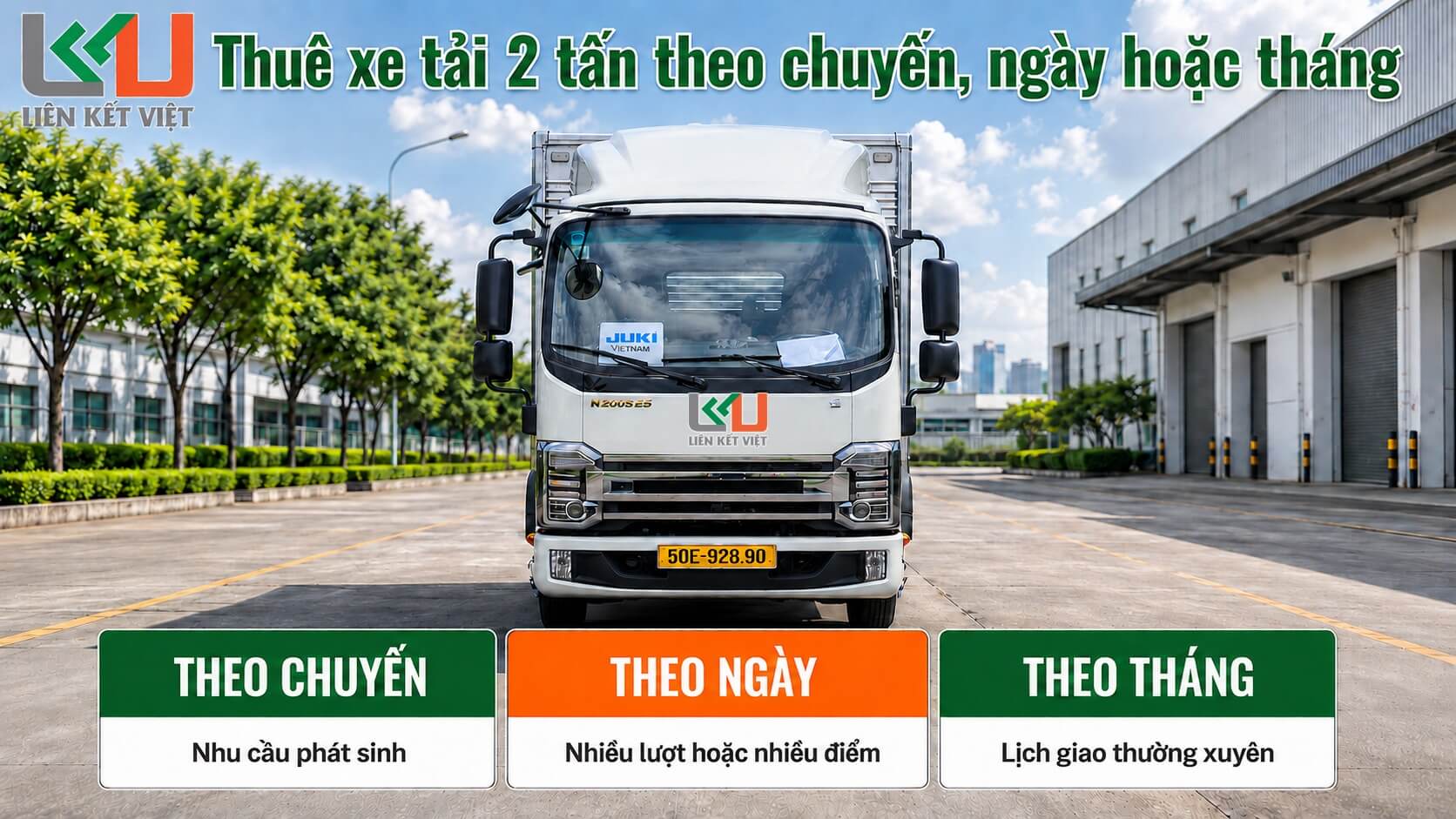 Chọn hình thức thuê xe 2 tấn theo tần suất vận chuyển Ba hình thức thuê xe tải 2 tấn theo chuyến, theo ngày và theo tháng