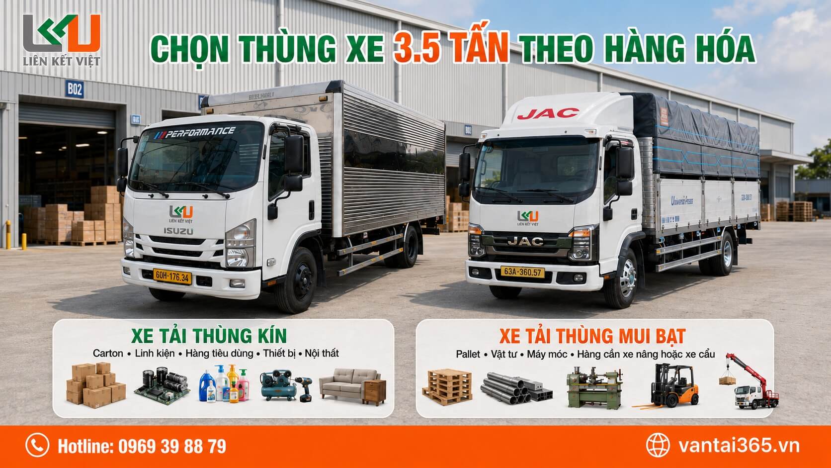 Chọn thùng kín hay thùng mui bạt cho xe tải 3.5 tấn Xe tải 3.5 tấn chở hàng bằng thùng kín hoặc thùng mui bạt theo từng loại hàng