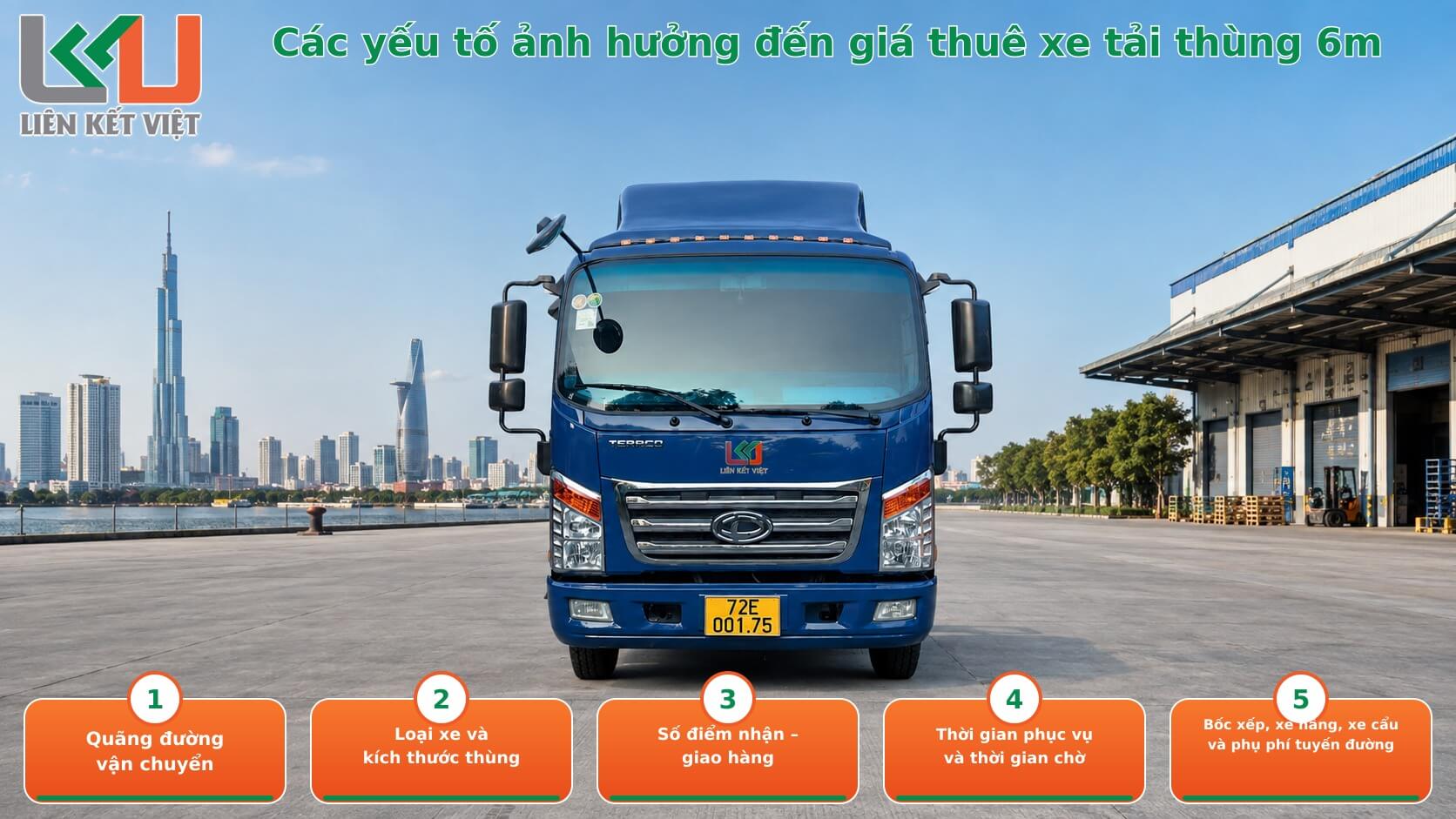 Cách tính giá thuê xe tải thùng 6m Các yếu tố ảnh hưởng đến giá thuê xe tải thùng 6m tại TP.HCM